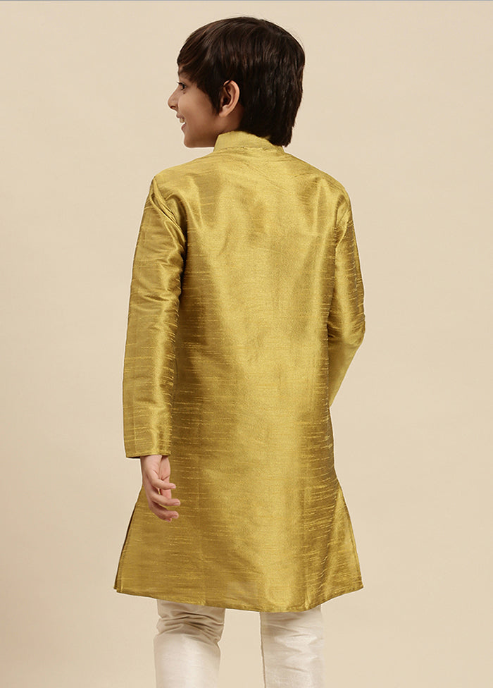 Mustard Silk Solid Kurta - Indian Silk House Agencies