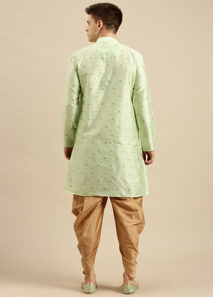 Light Green Silk Kurta And Pajama Set VDSAN2812320 - Indian Silk House Agencies