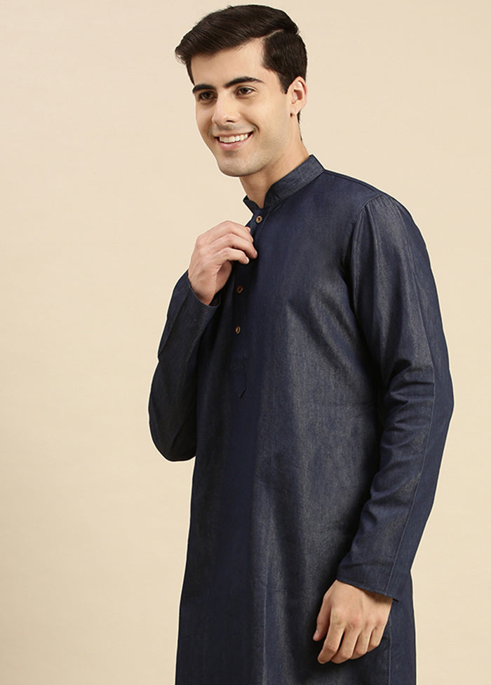 Blue Cotton Kurta And Pajama Set VDSAN2812324 - Indian Silk House Agencies