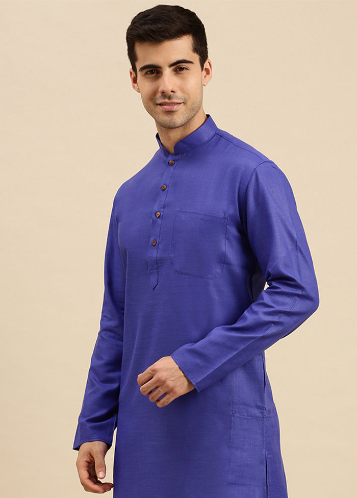 Blue Cotton Kurta And Pajama Set VDSAN2812390 - Indian Silk House Agencies