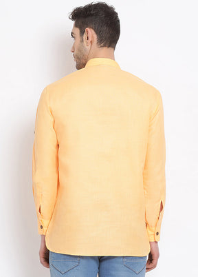 Peach Solid Cotton Kurta VDSAN05042025 - Indian Silk House Agencies