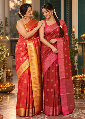 Shubhechha Duo – Red Baluchari & Red Cotton Sarees