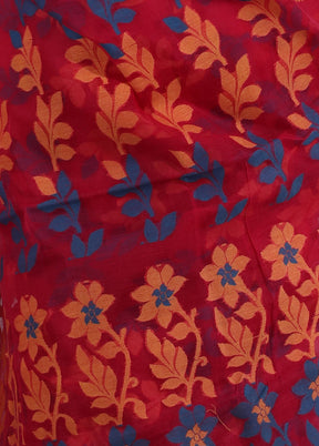 Pink Tant Jamdani Saree Without Blouse Piece - Indian Silk House Agencies