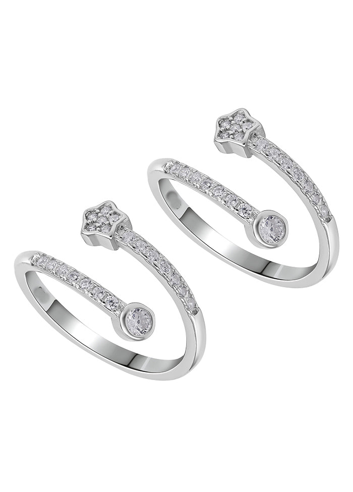 925 Sterling Silver Glossy Toe Rings