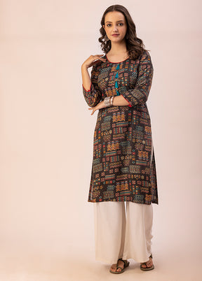 Dark Grey Readymade Rayon Kurti