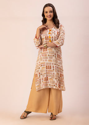 Off White Readymade Rayon Kurti