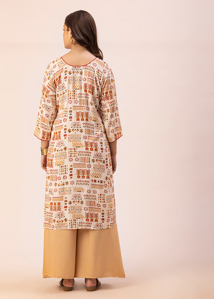 Off White Readymade Rayon Kurti