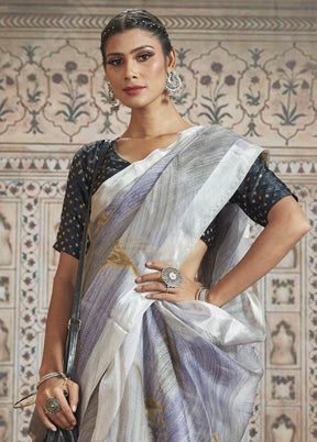 Violet Organza Saree With Blouse Piece - Indian Silk House Agencies