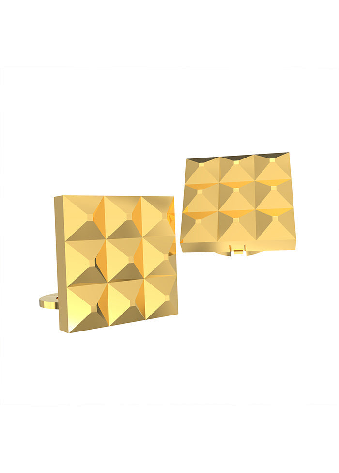 Yellow Alloy Gunmetal Finish Cufflinks - Indian Silk House Agencies