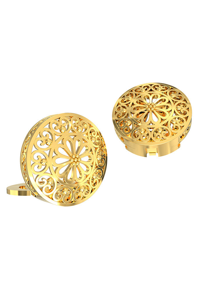 Yellow Alloy Gunmetal Finish Cufflinks - Indian Silk House Agencies