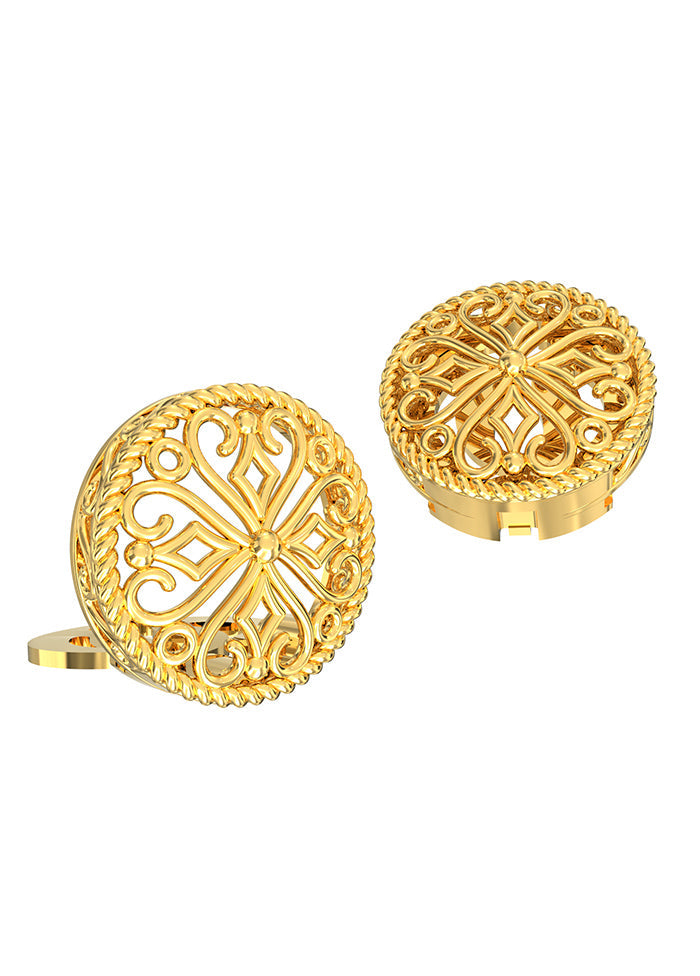 Yellow Alloy Gunmetal Finish Cufflinks - Indian Silk House Agencies