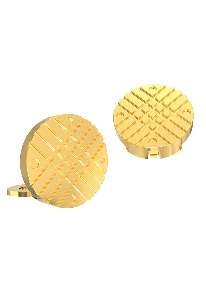 Yellow Alloy Gunmetal Finish Cufflinks - Indian Silk House Agencies