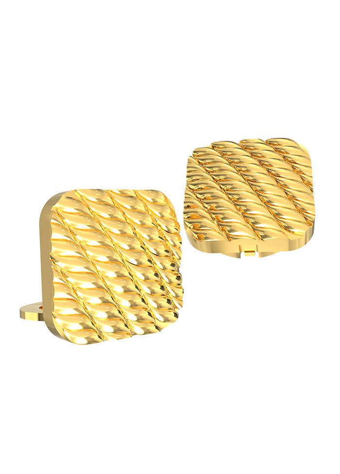 Yellow Alloy Gunmetal Finish Cufflinks - Indian Silk House Agencies