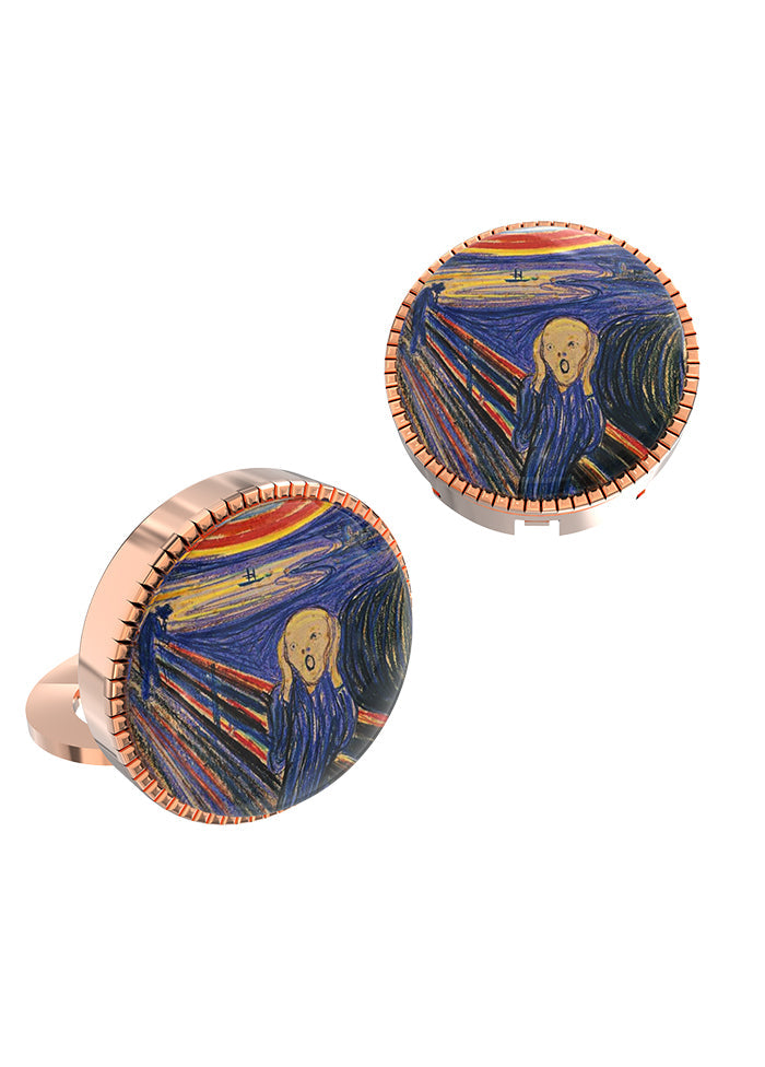 Pink Alloy Gunmetal Finish Cufflinks - Indian Silk House Agencies