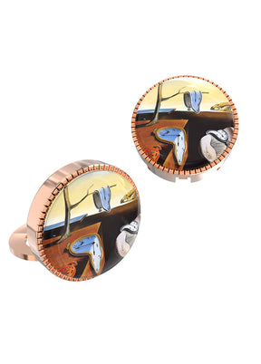 Pink Alloy Gunmetal Finish Cufflinks