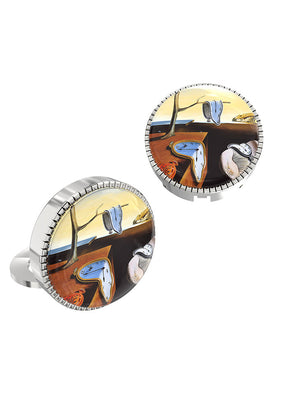 White Alloy Gunmetal Finish Cufflinks - Indian Silk House Agencies