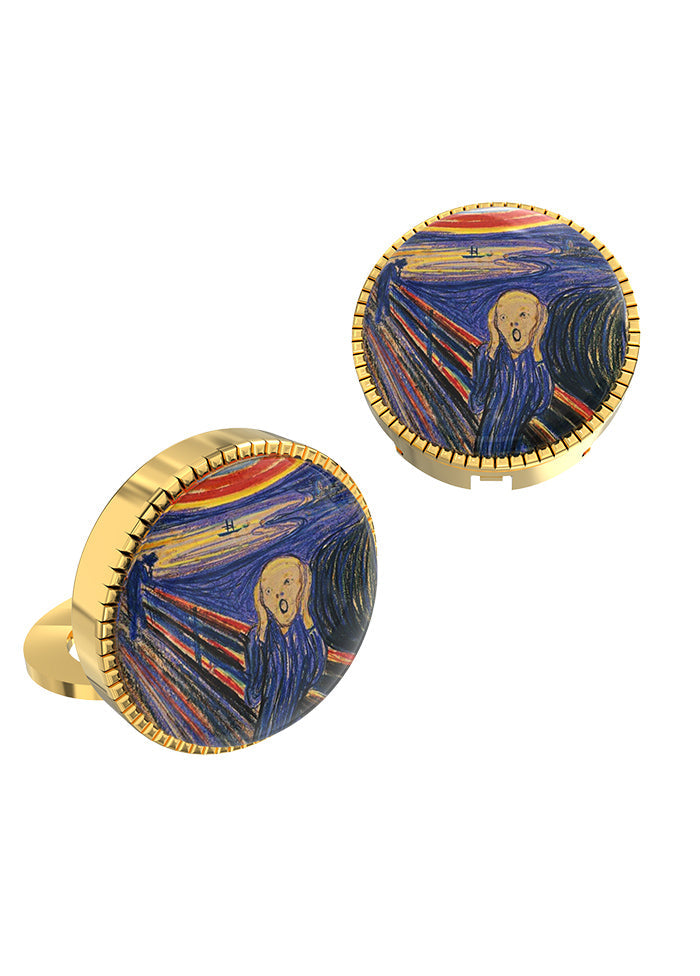 Yellow Alloy Gunmetal Finish Cufflinks - Indian Silk House Agencies