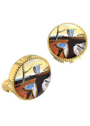 Yellow Alloy Gunmetal Finish Cufflinks - Indian Silk House Agencies