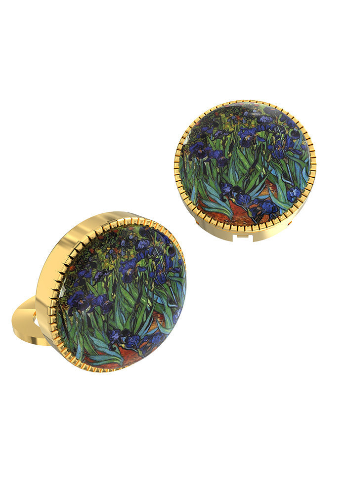 Yellow Alloy Gunmetal Finish Cufflinks - Indian Silk House Agencies