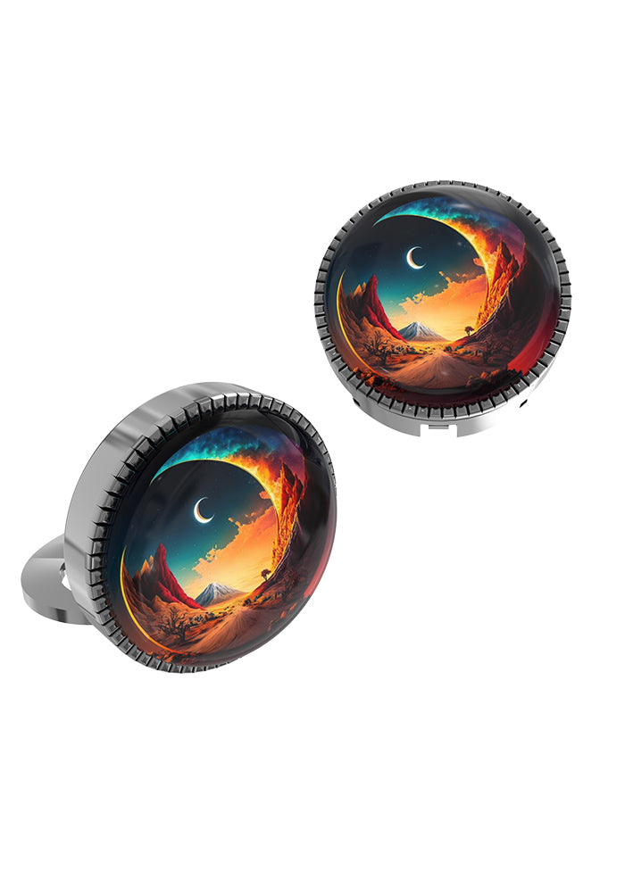 Black Alloy Gunmetal Finish Cufflinks - Indian Silk House Agencies