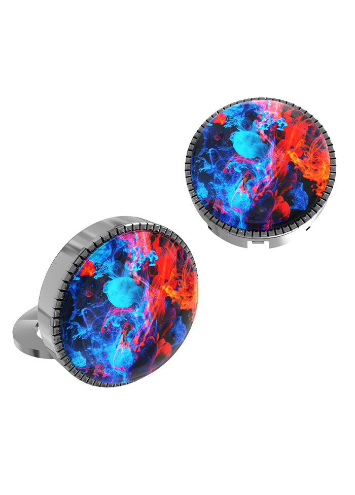 Black Alloy Gunmetal Finish Cufflinks - Indian Silk House Agencies