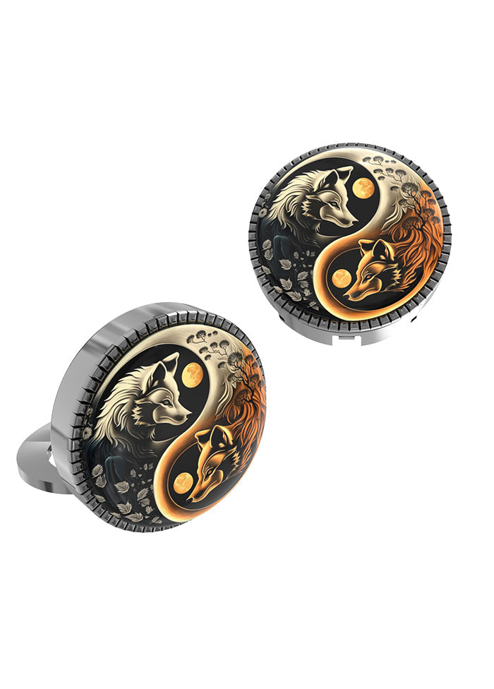 Black Alloy Gunmetal Finish Cufflinks - Indian Silk House Agencies