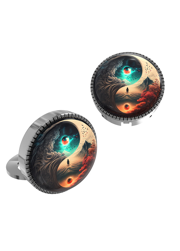 Black Alloy Gunmetal Finish Cufflinks - Indian Silk House Agencies