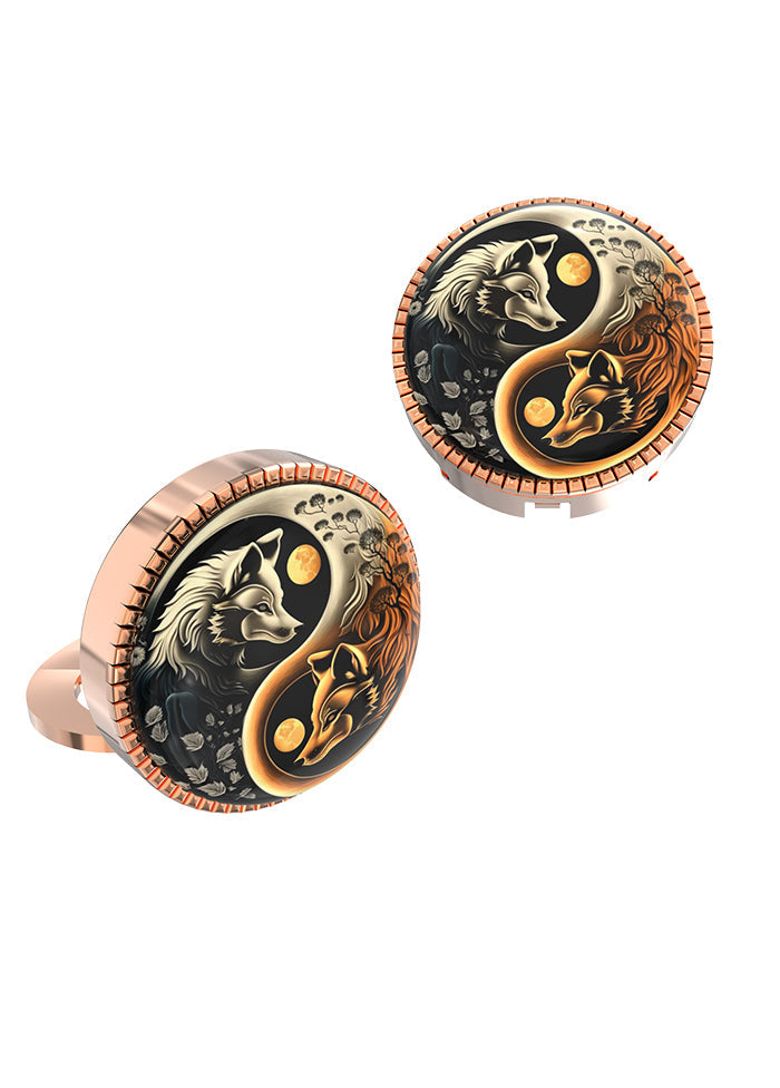 Pink Alloy Gunmetal Finish Cufflinks - Indian Silk House Agencies