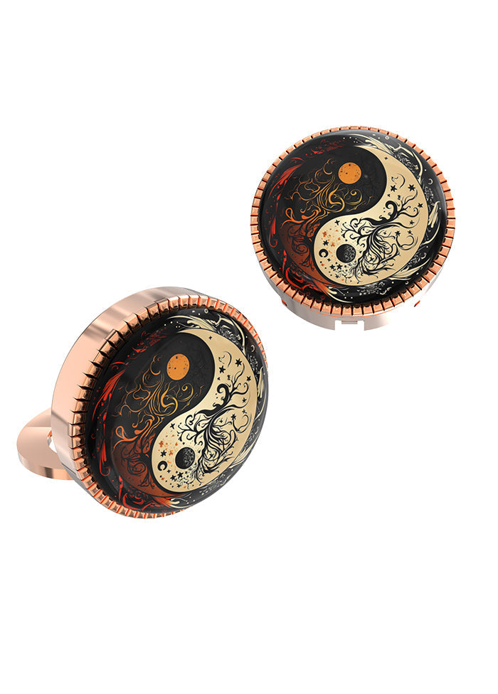 Pink Alloy Gunmetal Finish Cufflinks - Indian Silk House Agencies