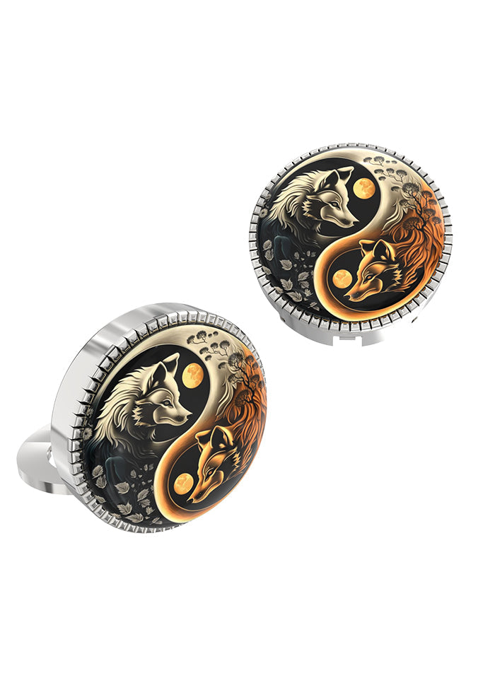 White Alloy Gunmetal Finish Cufflinks - Indian Silk House Agencies