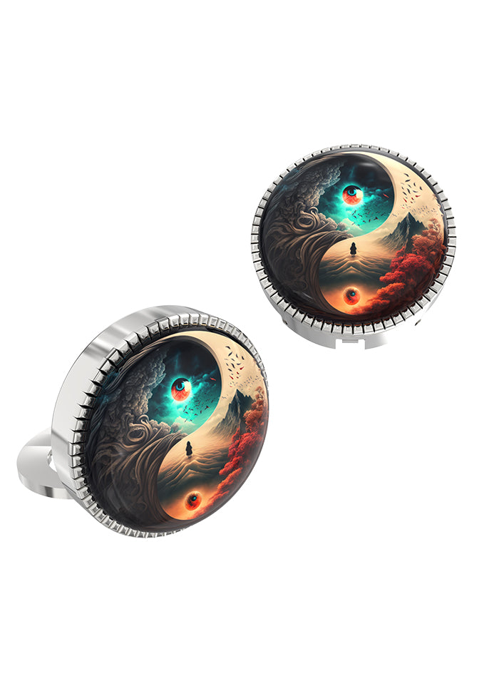 White Alloy Gunmetal Finish Cufflinks - Indian Silk House Agencies