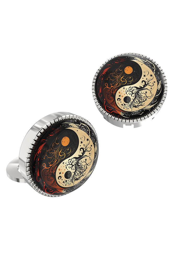 White Alloy Gunmetal Finish Cufflinks - Indian Silk House Agencies