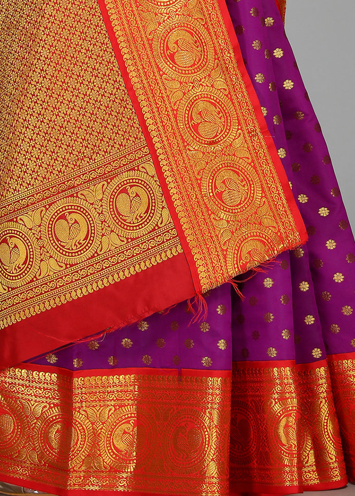 Purple Spun Silk Saree With Blouse Piece - Indian Silk House Agencies