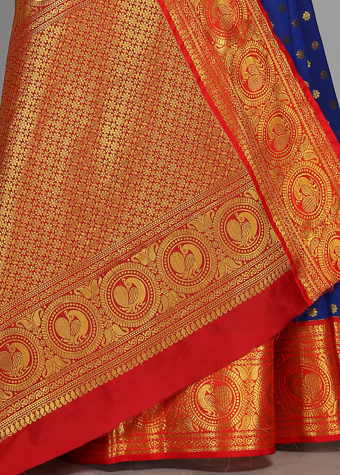 Royal Blue Spun Silk Saree With Blouse Piece - Indian Silk House Agencies