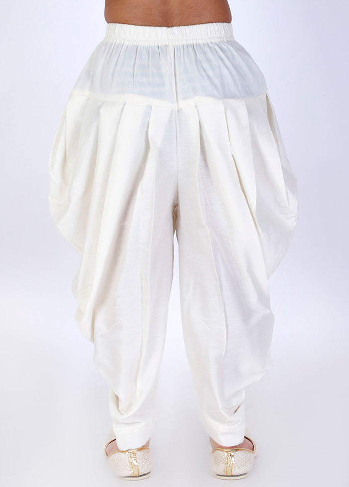 Cream Ready To Wear Silk Dhoti Pant - Indian Silk House Agencies