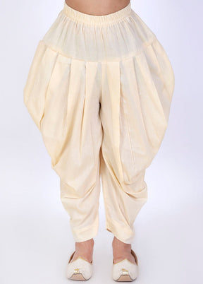 Gold Ready To Wear Silk Dhoti Pant - Indian Silk House Agencies