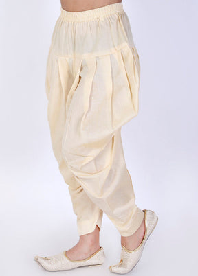 Gold Ready To Wear Silk Dhoti Pant - Indian Silk House Agencies