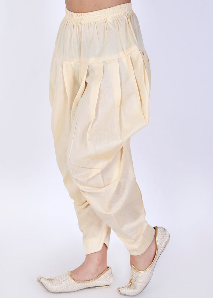 Gold Ready To Wear Silk Dhoti Pant - Indian Silk House Agencies