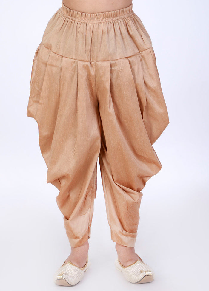 Gold Ready To Wear Silk Dhoti Pant - Indian Silk House Agencies