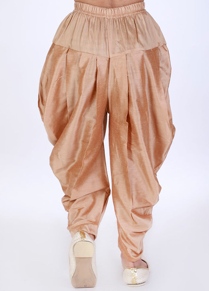 Gold Ready To Wear Silk Dhoti Pant - Indian Silk House Agencies