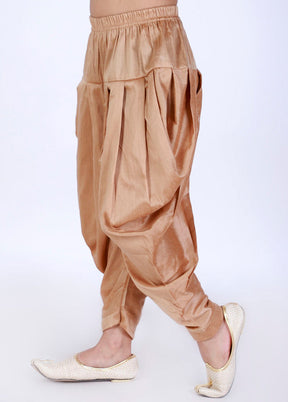 Gold Ready To Wear Silk Dhoti Pant - Indian Silk House Agencies