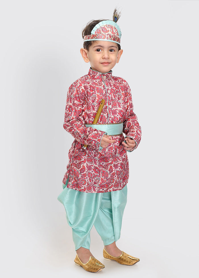 Multicolor Festive Silk Kurta Pajama Set - Indian Silk House Agencies