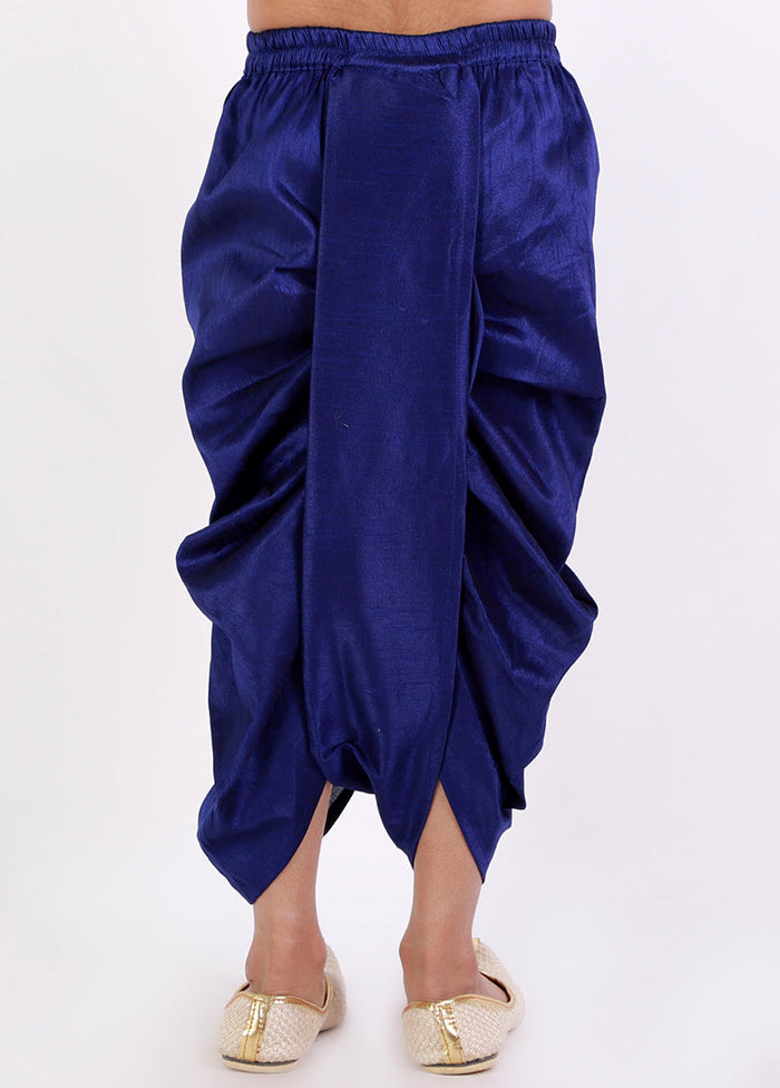 Blue Ready To Wear Silk Dhoti Pant - Indian Silk House Agencies