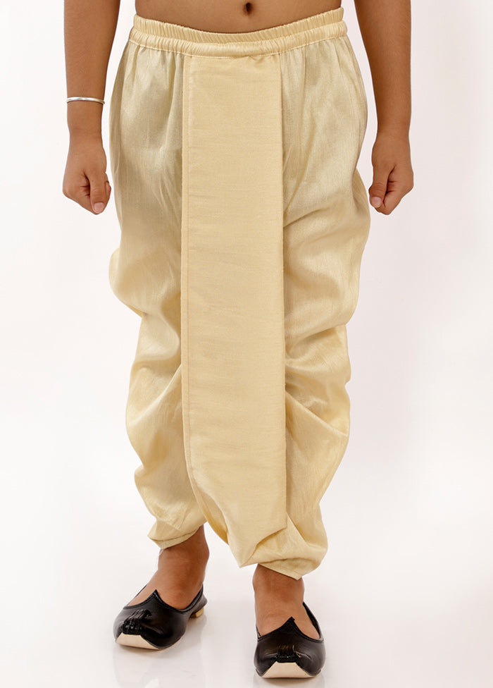 Gold Ready To Wear Silk Dhoti Pant - Indian Silk House Agencies