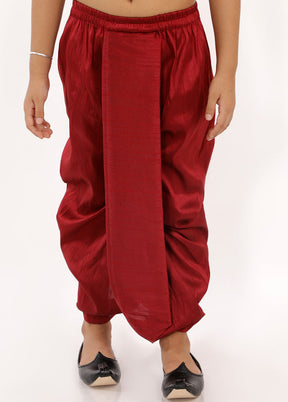 Maroon Ready To Wear Silk Dhoti Pant - Indian Silk House Agencies