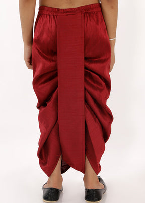 Maroon Ready To Wear Silk Dhoti Pant - Indian Silk House Agencies