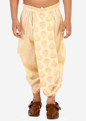 Gold Ready To Wear Silk Dhoti Pant - Indian Silk House Agencies