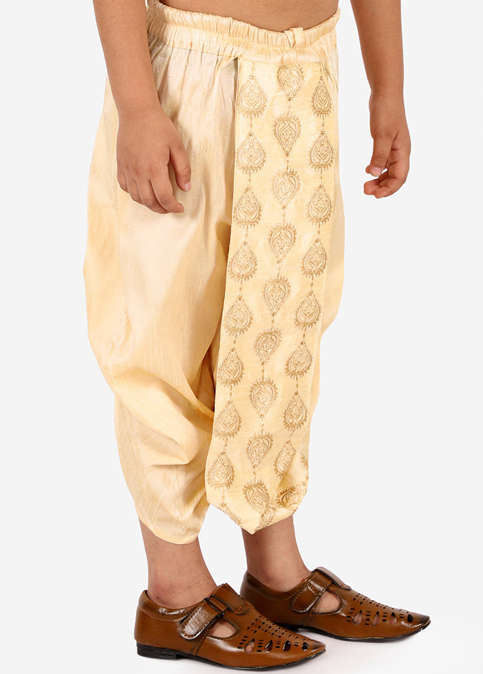 Gold Ready To Wear Silk Dhoti Pant - Indian Silk House Agencies