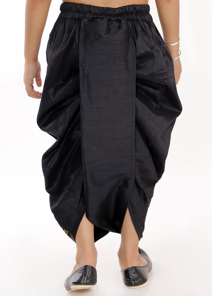 Black Ready To Wear Silk Dhoti Pant - Indian Silk House Agencies