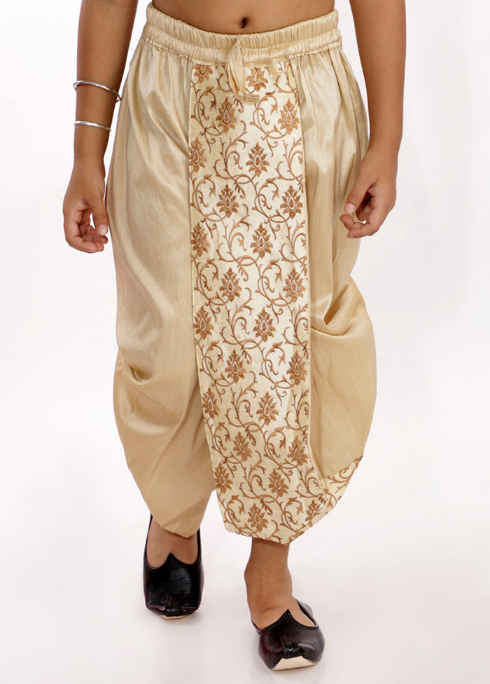 Gold Ready To Wear Silk Dhoti Pant - Indian Silk House Agencies